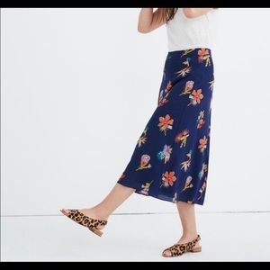 Madewell - Atrium Silk Midi Skirt, Birds of Paradise